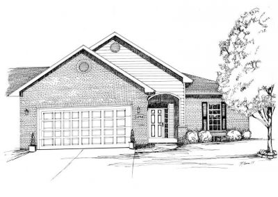 Hand drawn renderings of residential properties