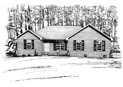 Hand drawn renderings of residential properties