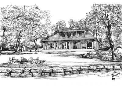 Hand drawn renderings of residential properties